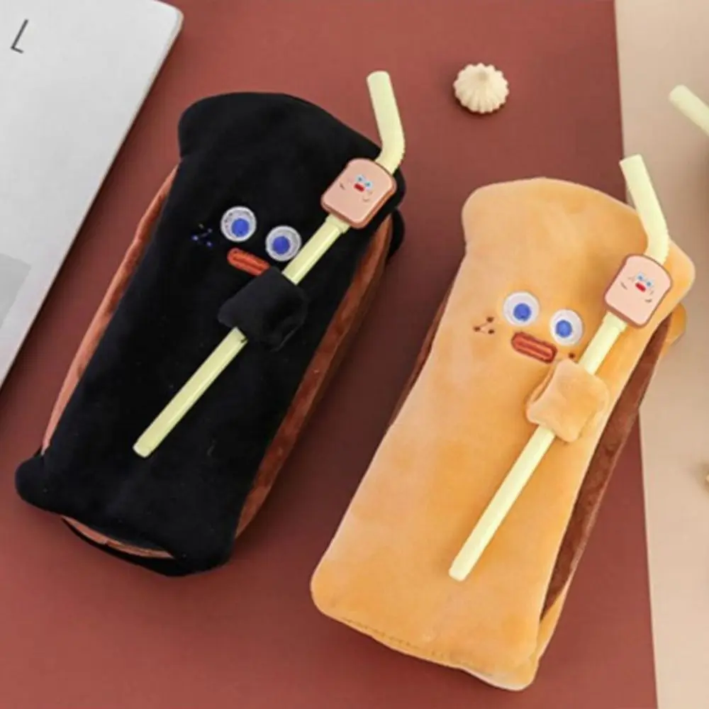 

Стильные вместительные настольные сумки для хранения для студентов, канцелярская сумка, косметичка, мультяшный пенал для карандашей, самый маленький карандаш для хлеба