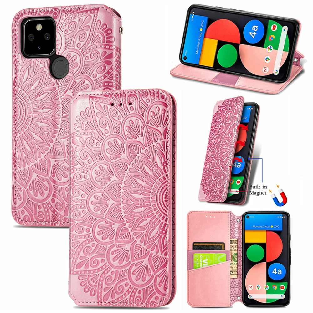 

For Google Pixel 6 Pro 2021 Flip Case Luxury Emboss Leather Card Magnetic Cover Pixel 6A Wallet Case Pixel 5A 4A 5G 4 XL Funda