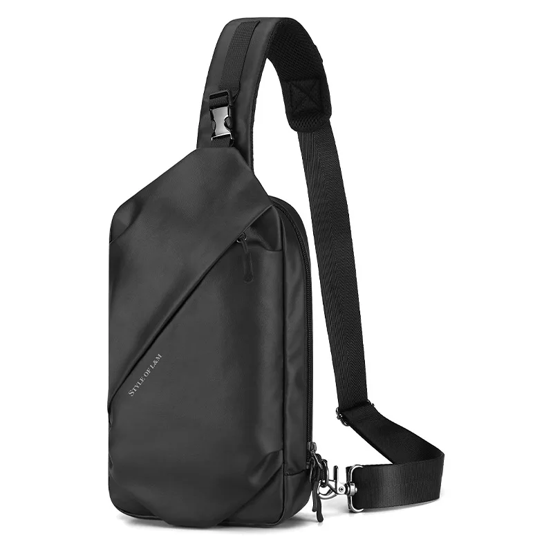 New men's chest bag Men's fashion casual single shoulder crossbody bag waterproof microfiber leather small backpack lightweight