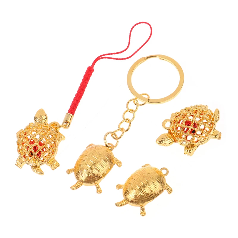 

1PC Feng Shui Golden Turtle Pendant Money LUCKY Fortune Wealth Chinese Golden Coin Home Car Office Decor Tabletop Ornaments Gift