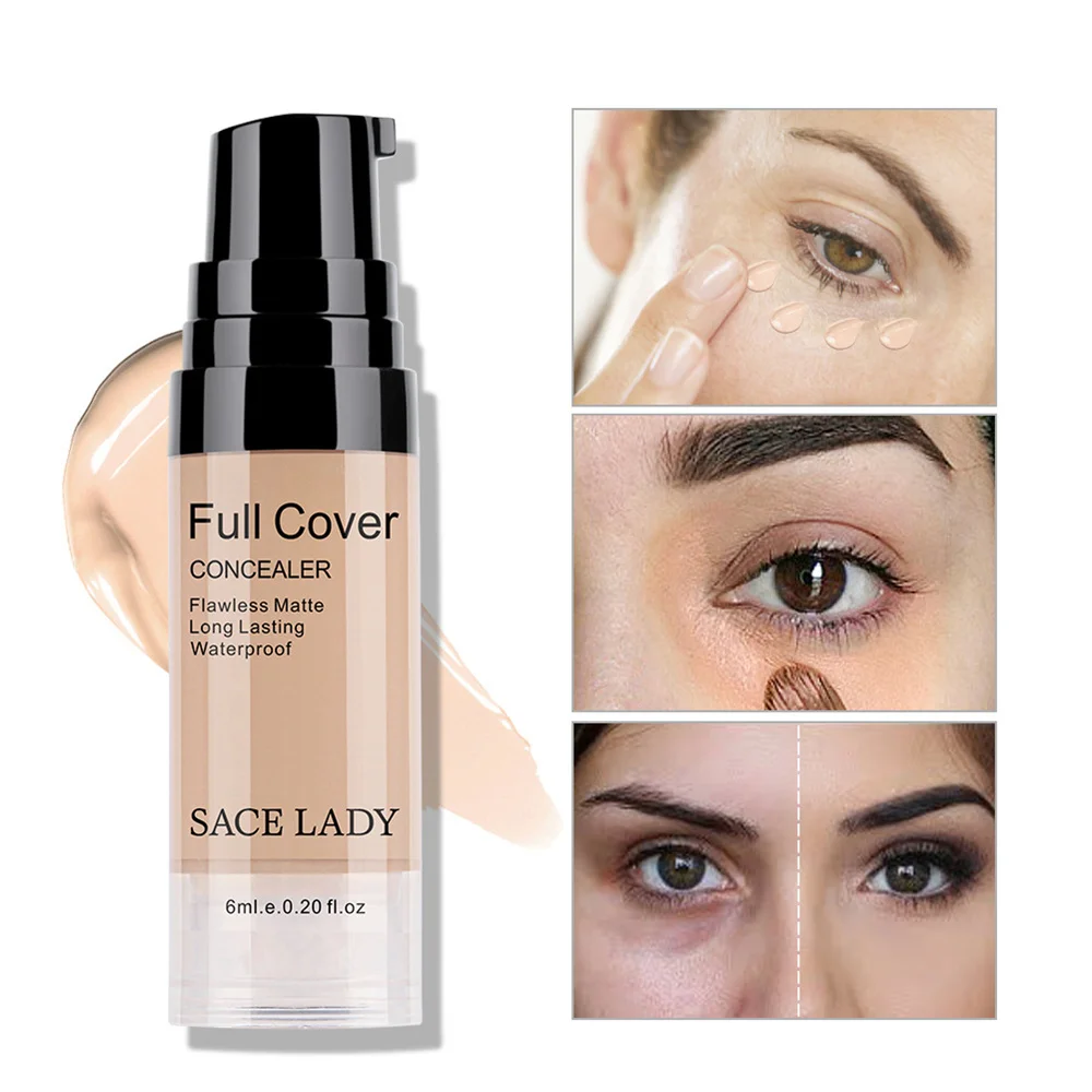 

8 Colors Full Cover Liquid Concealer Makeup 6ml Eye Dark Circles Cream Face Corrector Waterproof Make Up Base Cosmetic