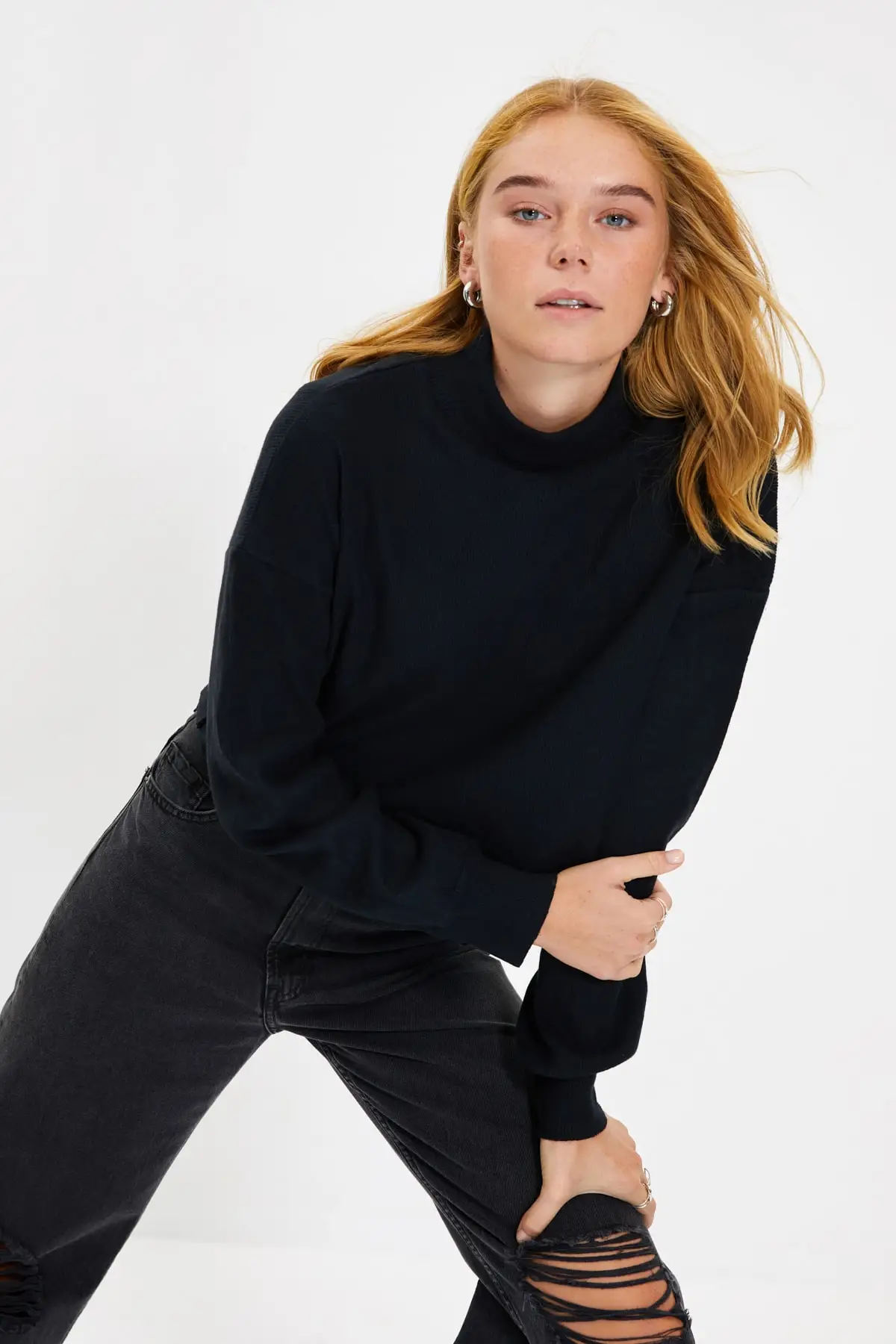

Trendyol Turtleneck Fake Knitwear Basic Knitted Blouse TWOAW22BZ0962