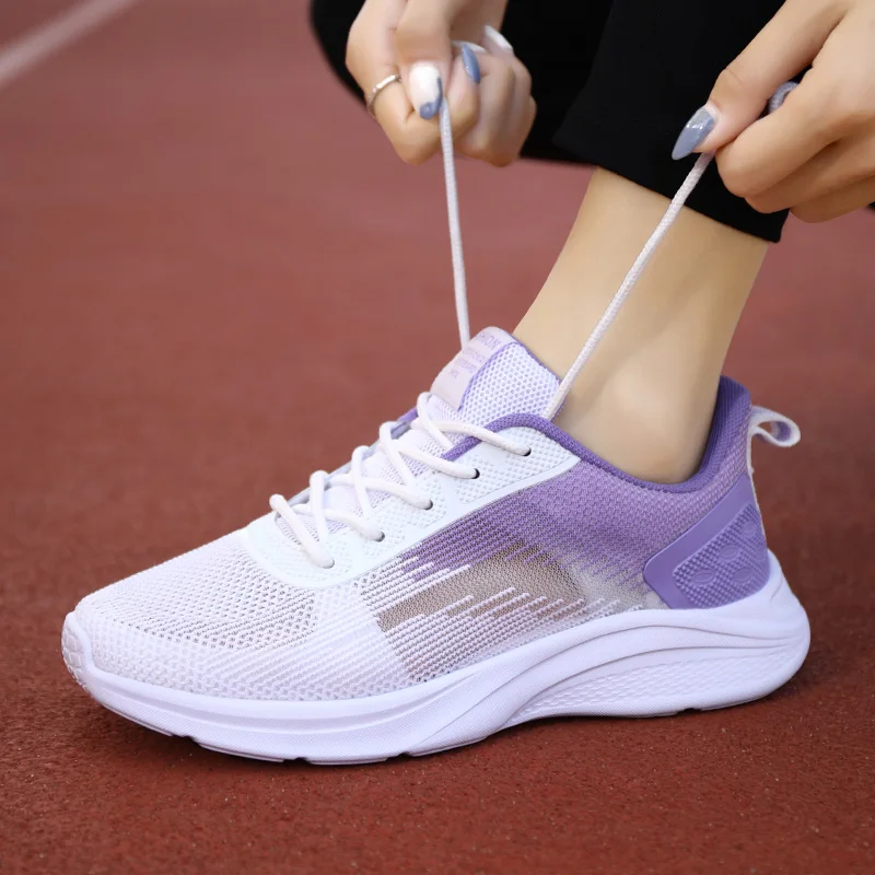 Sneakers Women's Lightweight Running Fitness Shoes Breathable Mesh Walking Shoes Women's Tennis Sports Training Shoes Lace Up