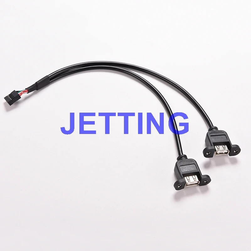 

JETTING 1 шт. высокоскоростной 30 см/1 фут 2 двойной порт USB A Разъем для внутренней 9-контактной головки адаптер PCB Материнская плата кабель для ПК м...