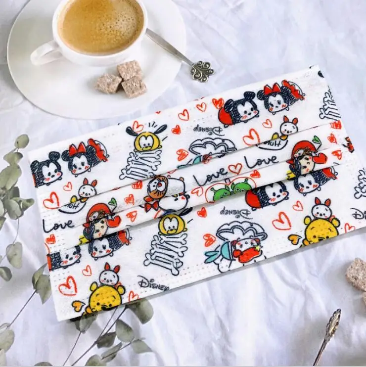 Паровая одноразовая Милая мультяшная защитная маска Disney с Микки и Минни для