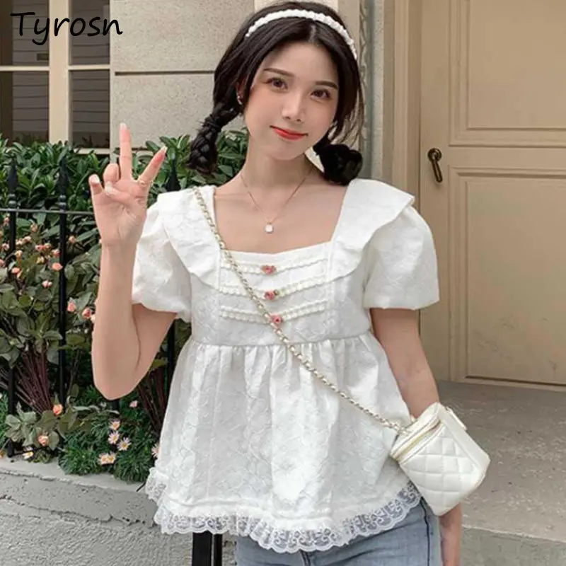 Блузки женские милые свободные повседневные дизайнерские модные простые Ulzzang