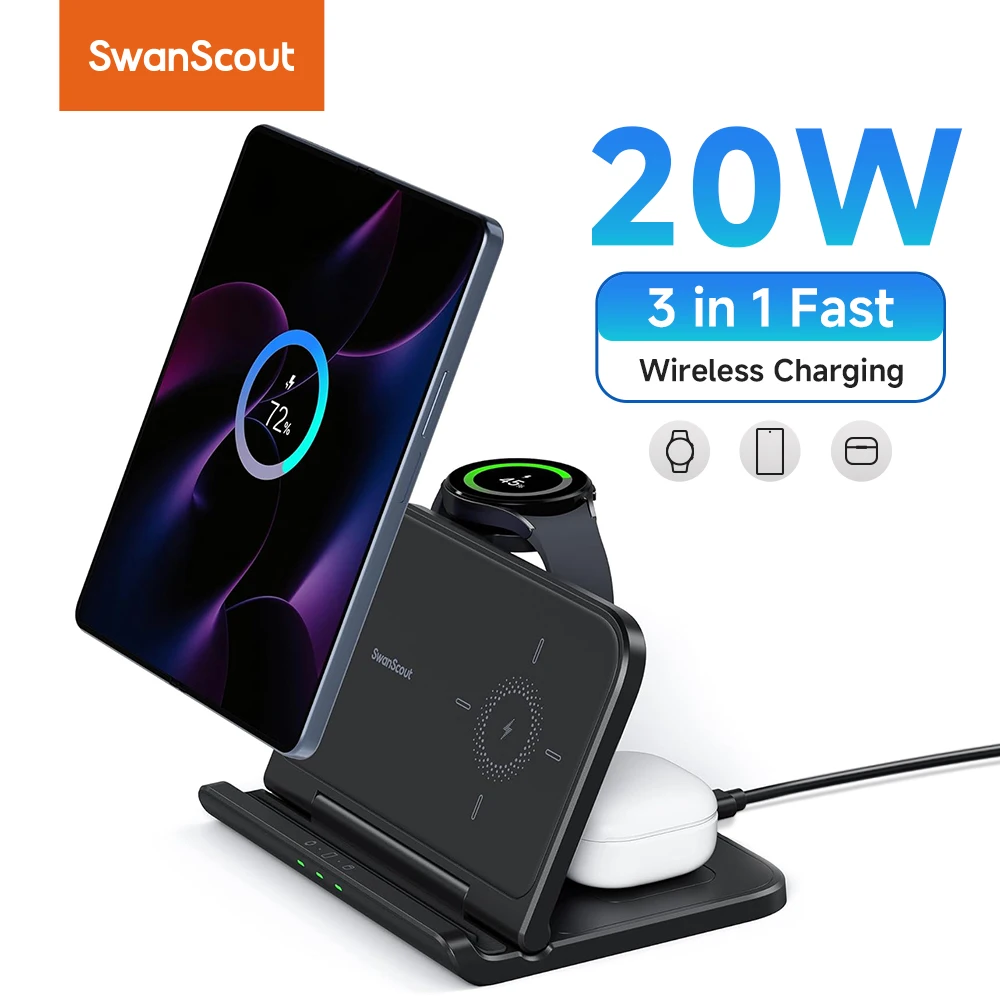 Беспроводное зарядное устройство SwanScout 705S для Samsung Galaxy Z Fold 6 5 Pixel 9 Pro Складная