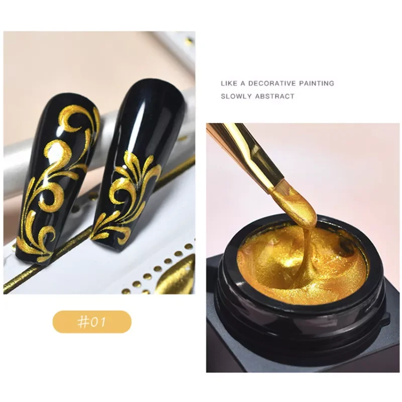 

Art Paint Gel Painting Carved Chain Link Flower Stretch Drawing Line Smudge Gradient Drawing Silk Glue Spider Glue TSLM1