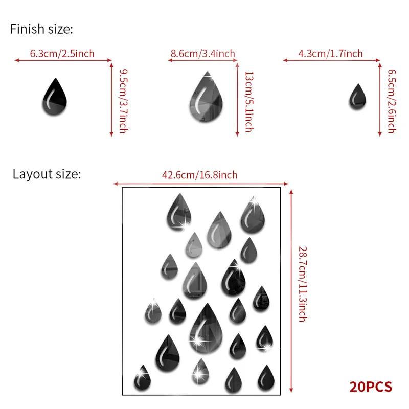 3D акриловая зеркальная Настенная Наклейка с полумесяцем цветком и луной