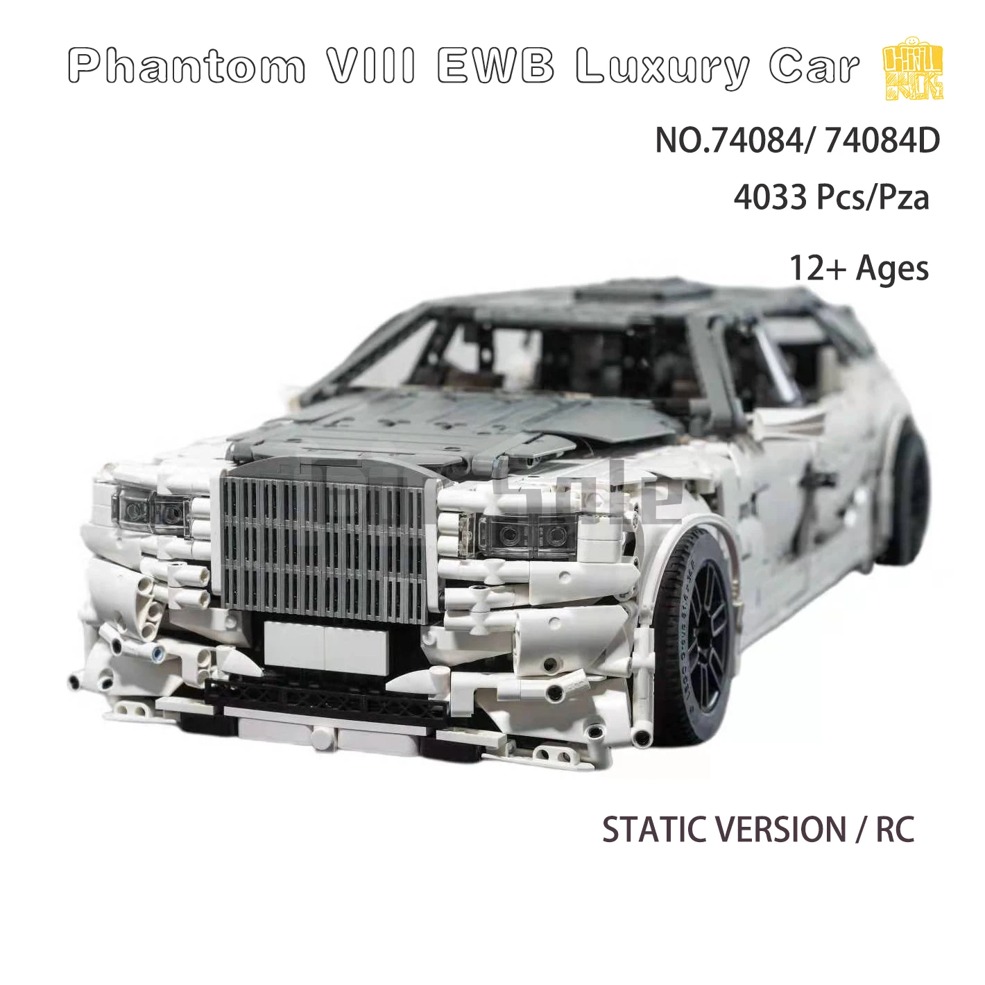 Роскошная модель автомобиля Moc 74084 Phantom VIII EWB из натуральной кожи, интерьерная модель с PDF-рисунком, блоки, кирпичи, сделай сам, подарок на день рождения и Рождество