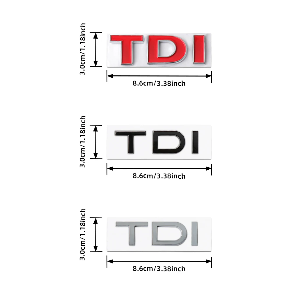 3D ABS Chrome Black TDI Эмблема Автомобильный багажник Наклейка Аксессуары для VW Rline Golf 4Motion
