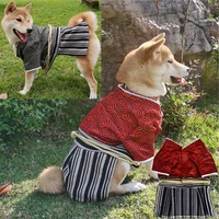 dog clothes japanese kimono for dog dress samurai suit sets corgi shiba inu cat christmas easter holiday costumes cosplay outfit