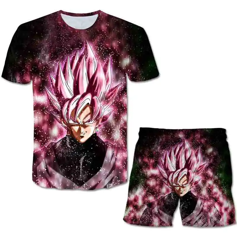 2022 Children Dragon-ball Clothing Sets Summer Short Sleeve Tops Shorts 2Pcs Sets Kids Summer Costume Boys Girls Suit 4-14 Year images - 6