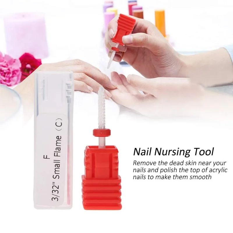 Фрезы для маникюра и педикюра керамические насадки с эффектом пламени снятия