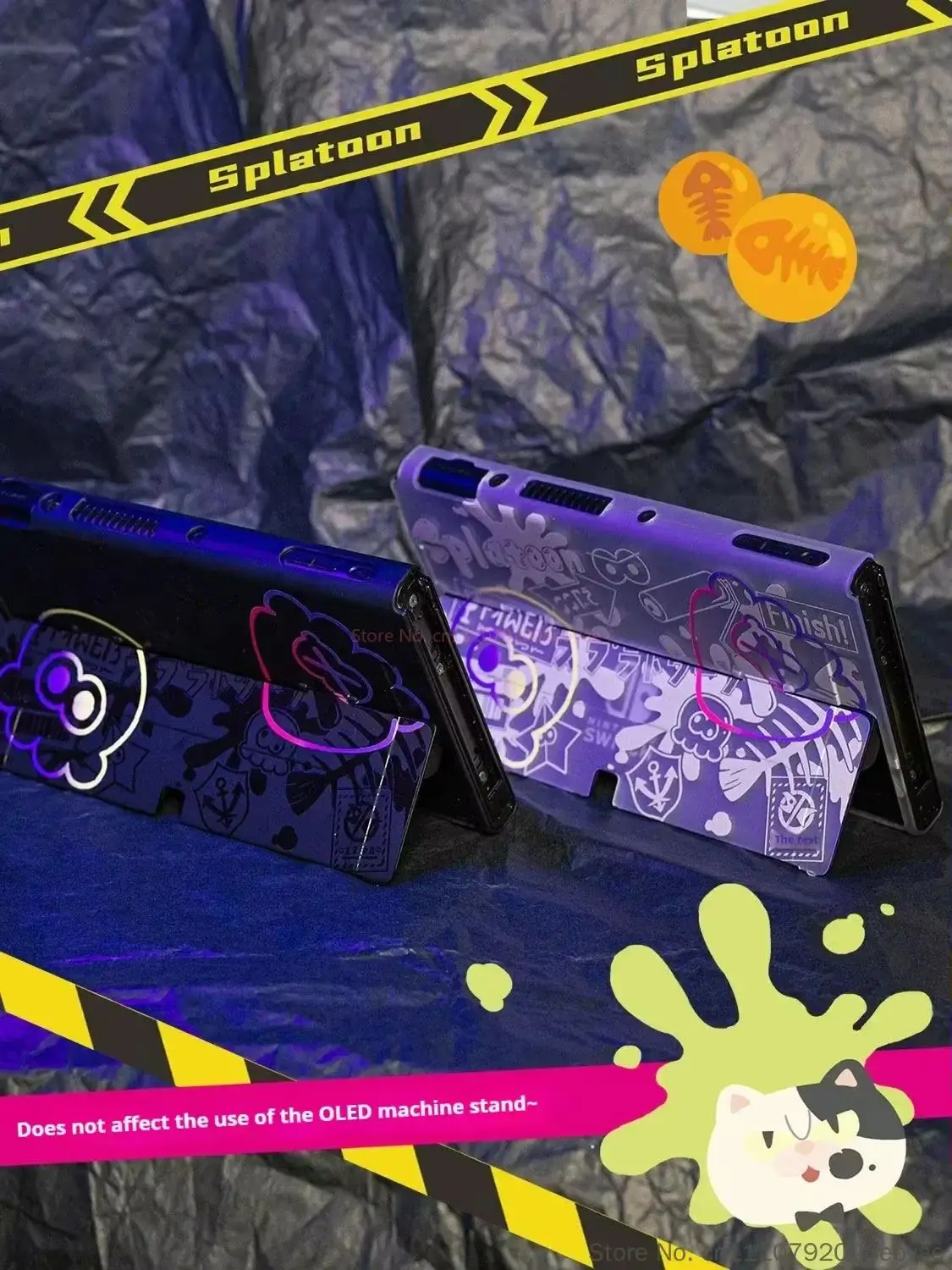 Фото Защитный чехол для Switch 2 Oled, жесткий чехол, совместимый с док-станцией Splatoon 3, противоударный защитный чехол с защитой от царапин для взрослых геймеров №5