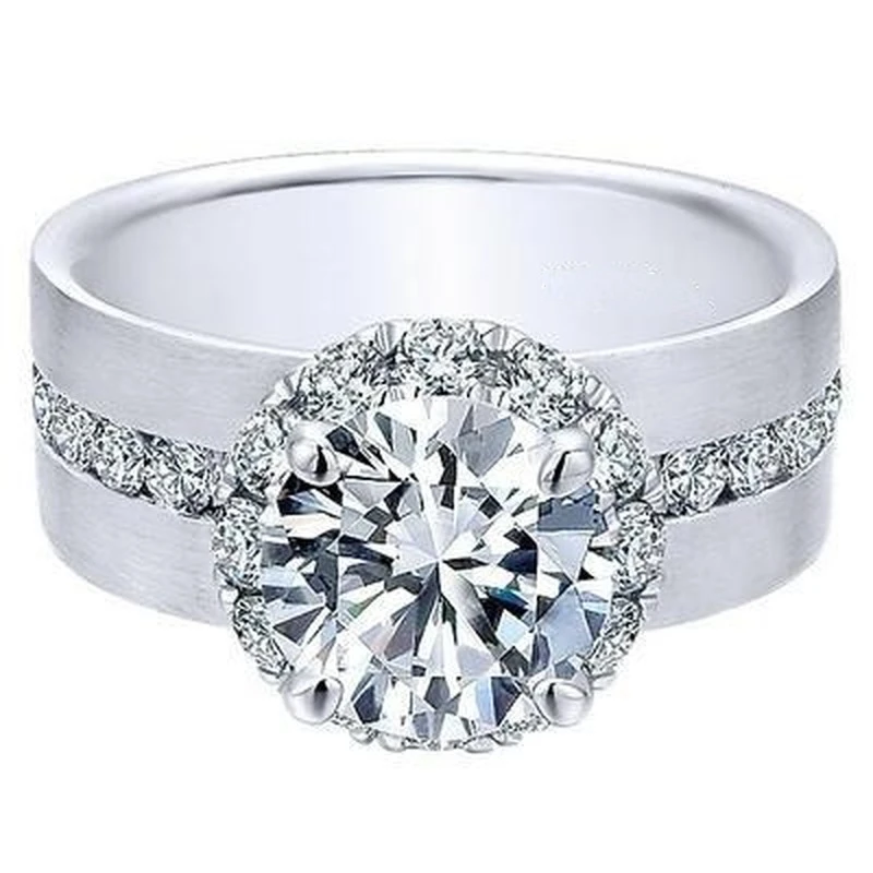 

Fashion Trend Silver Plated Rings Holiday Gifts Bridal Wedding Engagement Jewelry