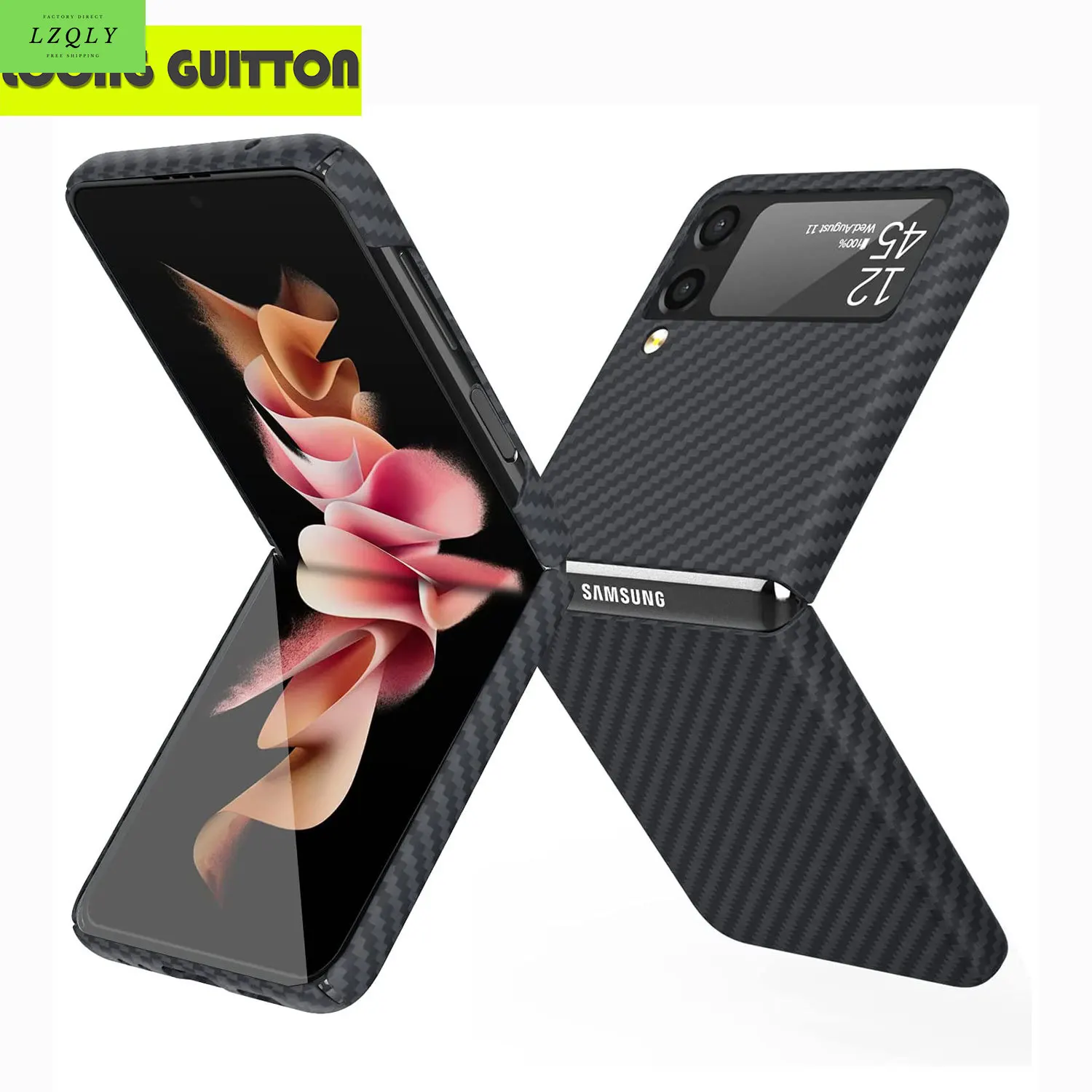 

Real Carbon Fiber Case for Samsung Galaxy z Flip 3 5g Aramid Fiber Folding Protective Phone Case Cover for Samsung z Flip 3