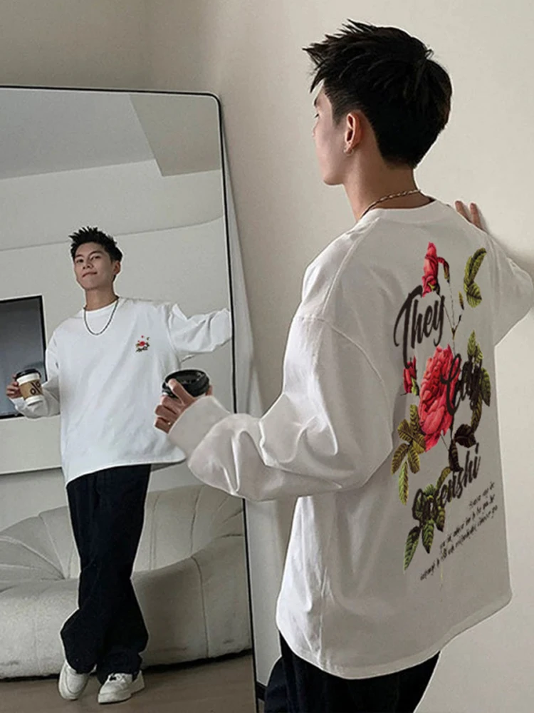 Американская винтажная рубашка с длинными рукавами Rose мужская осенне-зимняя