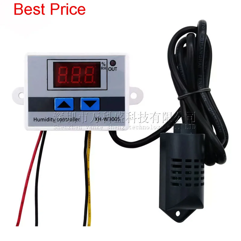 

50Pcs/lot Digital Humidity Controller XH W3005 12V 24V Humidistat Hygrometer Humidity Control Switch Regulator + Humidity Sensor