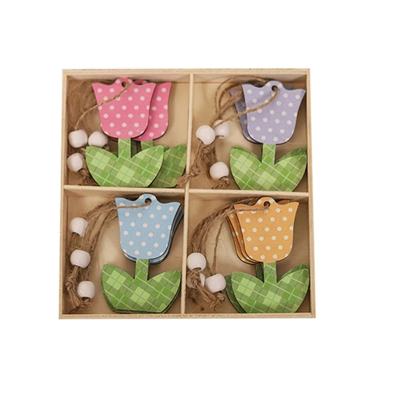 

12pcs/box Mother Day Tulip Pendant Ornament Household Supplies