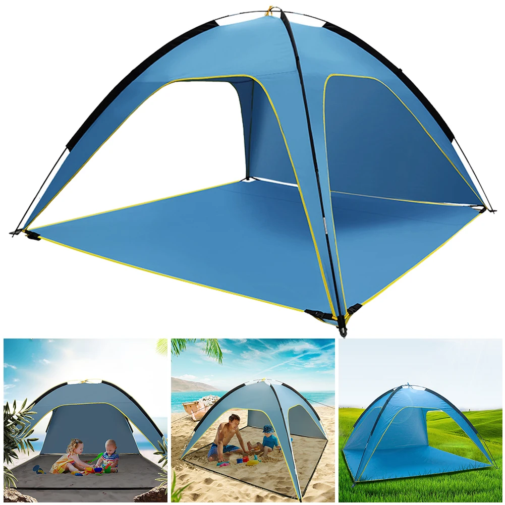 

Beach Tent Sun Water Resistant Outdoor Canopy Shelter Oxford Fabric Waterproof Folded Strut Waterproof Sunscreen Tent