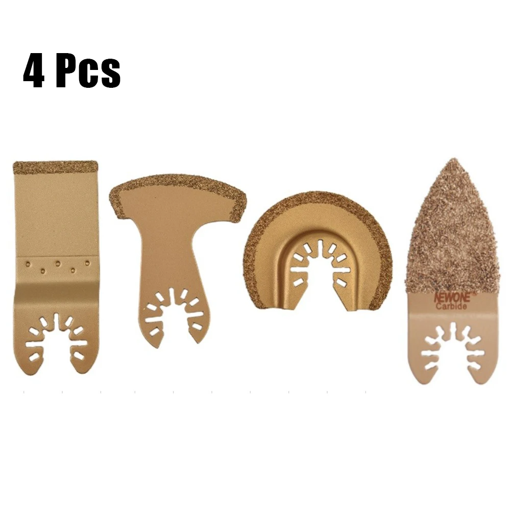 

4Pcs Set Carbide Oscillating Multi Tool Segment Saw Blades Universal Tile Grout Cutter Quick Change Multifunction Power Tools
