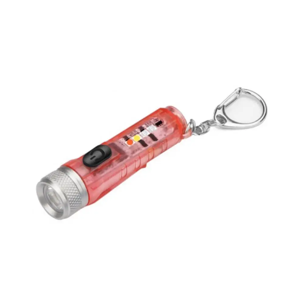 

Mini Torch with Buckle UV Red LED Flashlight USB Rechargeable Tactical Keychain Pocket Lamp Waterproof Light for Outdoor Camping