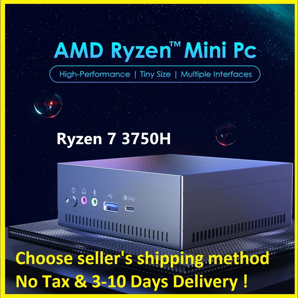 

AMD NUC Mini Computer Ryzen 7 3750H 2700U R3 3200U Vega Graphic 2*DDR4 M.2 NVMe Gaming Mini PC Windows 11 4K HDMI2.0 DP AC WiFi