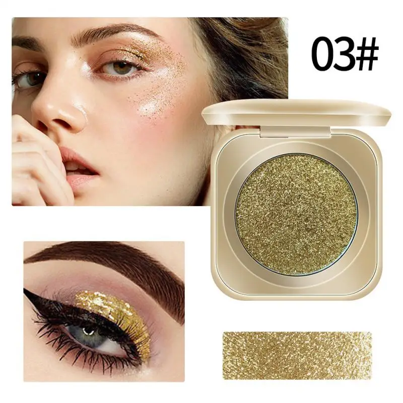 

6Colors Monochromatic Eyeshadow Palette Pearlescent Glitter Eyeshadow Powder Long-lasting Waterproof Flash Eye Pingment Makeup