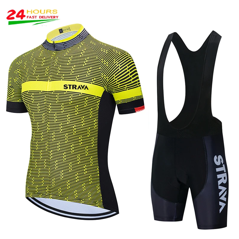 

2022 STRAVA Cycling Jersey Set Summer Cycling Wear MTB Bike Clothes Bicycle Clothing MTB Bike Cycling Clothing Cycling Suit