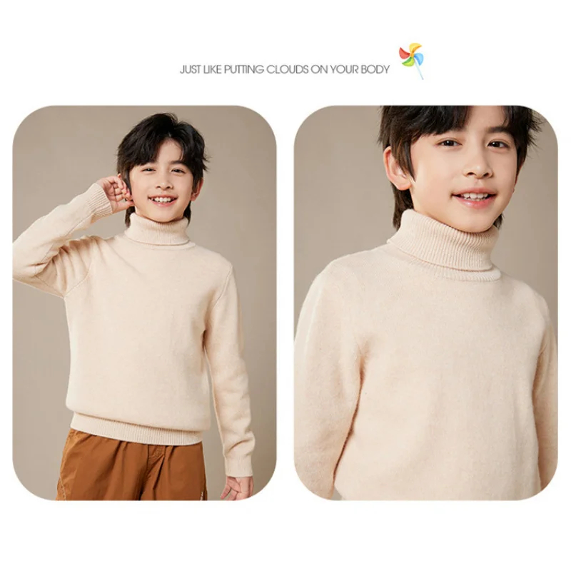 Autumn and Winter New Children's Wool Knitted Bottoming Shirt High round Neck Boys and Girls Same Style Sweater Pullover In (art.: 3920ca8784bbc) - 3920ca8784bbc