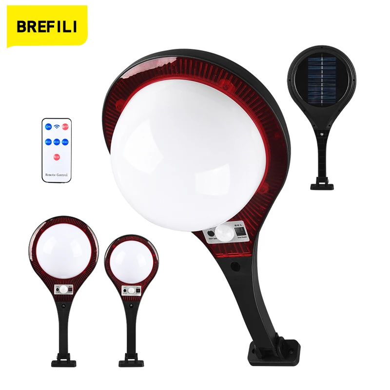 

222LED Solar Charging Street Light Outdoor Waterproof Human Body Induction Remote Control COB Wall Light Garden Lighting 3 Modes