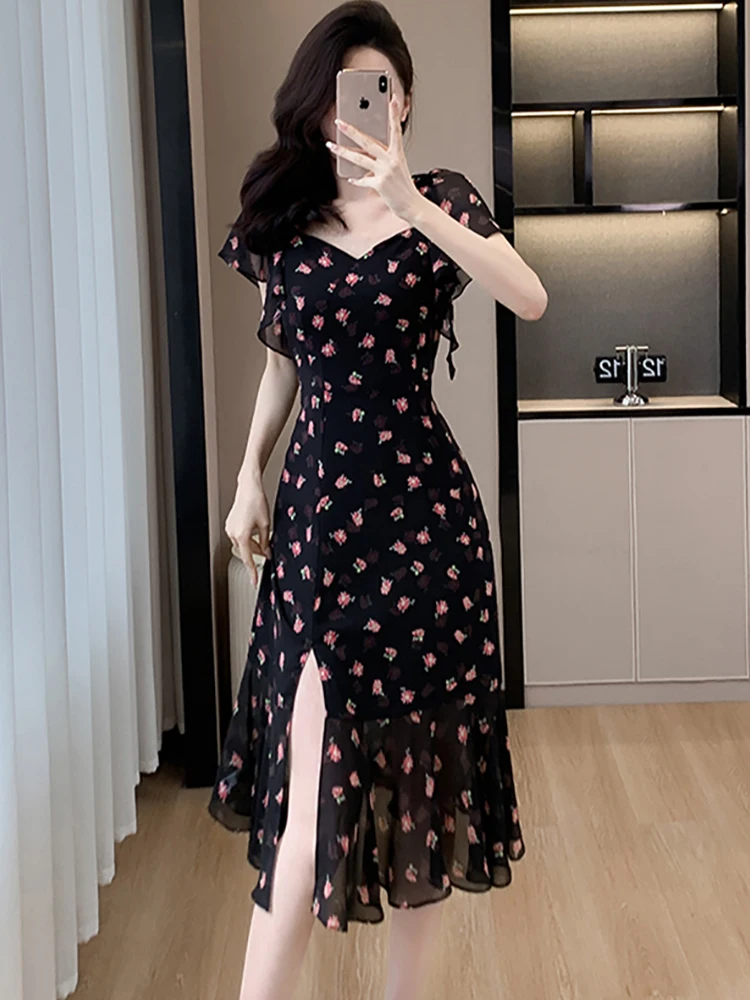 Черное винтажное платье Huti wjwyl