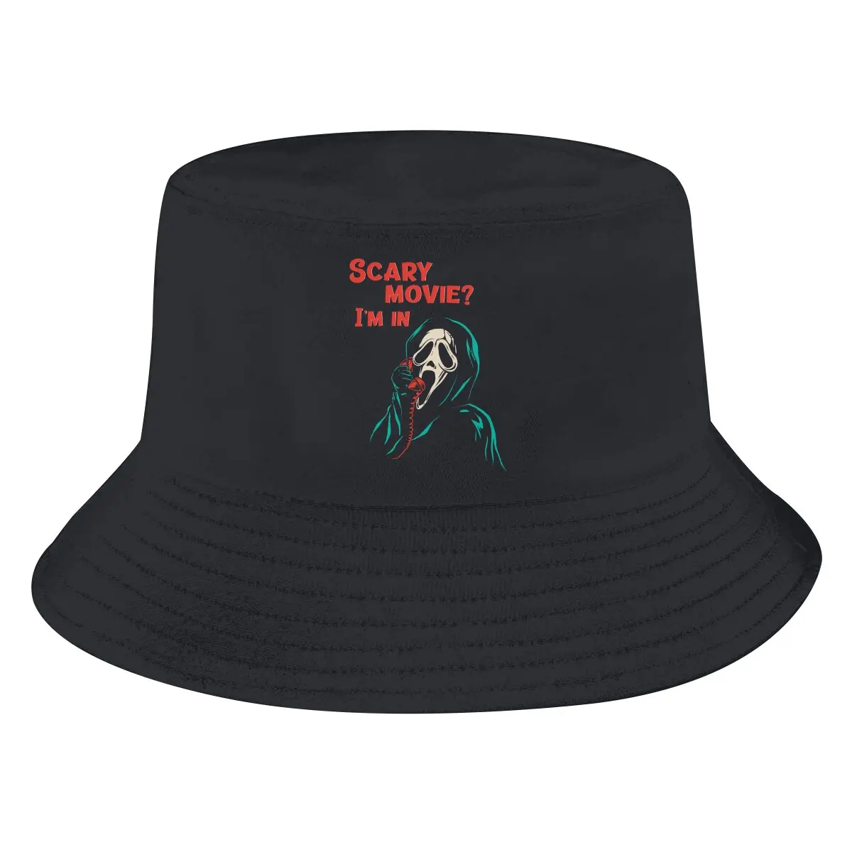 

Scary I’m in Unisex Bucket Hats Scream Movie Hip Hop Fishing Sun Cap Fashion Style Designed