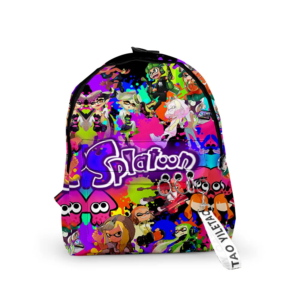 

New Hot Splatoon 3 Backpack Fashion Student Schoolbag Unique Rucksack Cosplay Zipper Pack Hip-hop Travel Bag Harajuku Daypacks