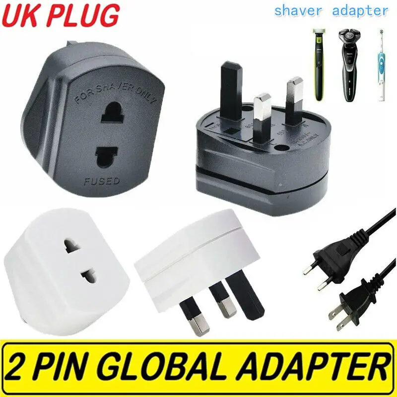 Toothbrush Epilator Travel 2 Pin To Uk 3 Pin 240v 1a Fused Color Random