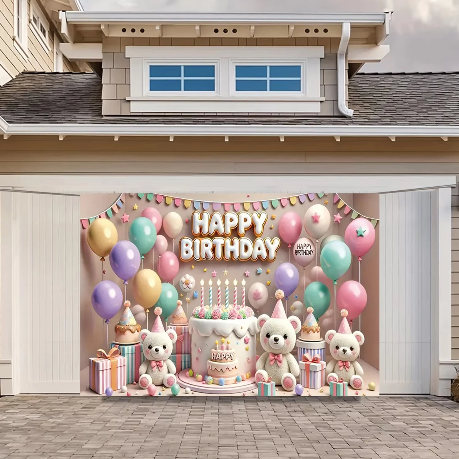 Милый 3D мультфильм Белые коричневые медведи тема фотографии фон Красочные