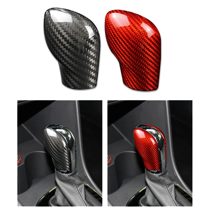 

Carbon Fiber Interior Gear Shift Knob Cover Trim Handle Sleeve Buttons Cover Sticker For Tiguan Touareg Beetle