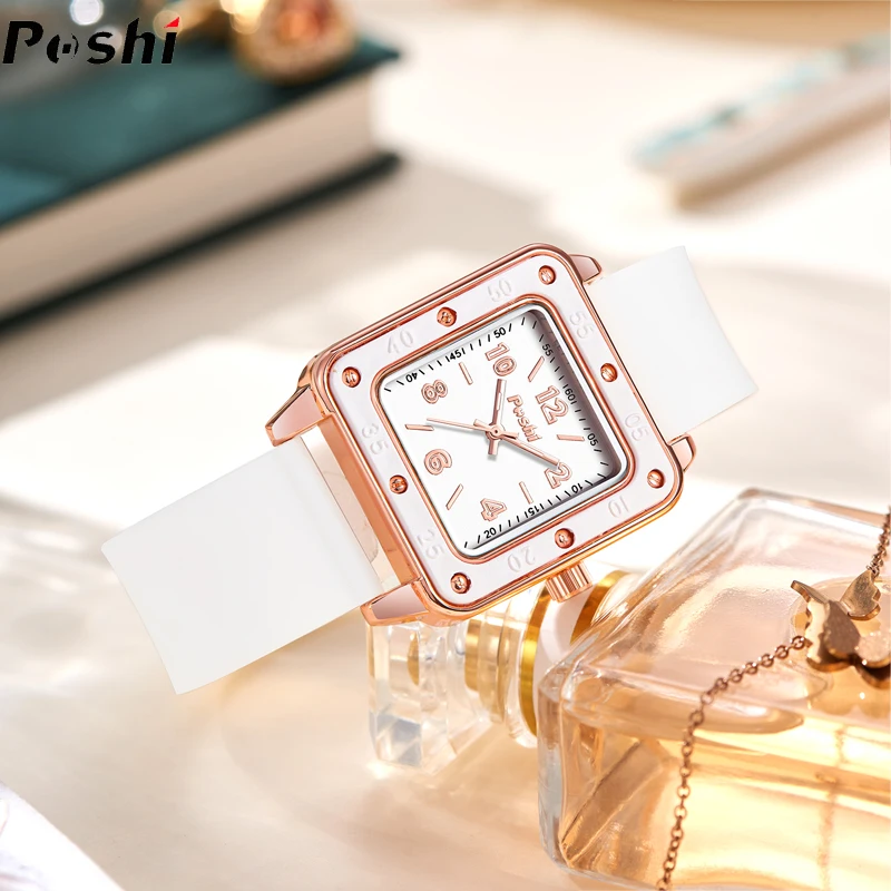 Оригинальные Брендовые женские часы POSHI Простые Модные кварцевые наручные