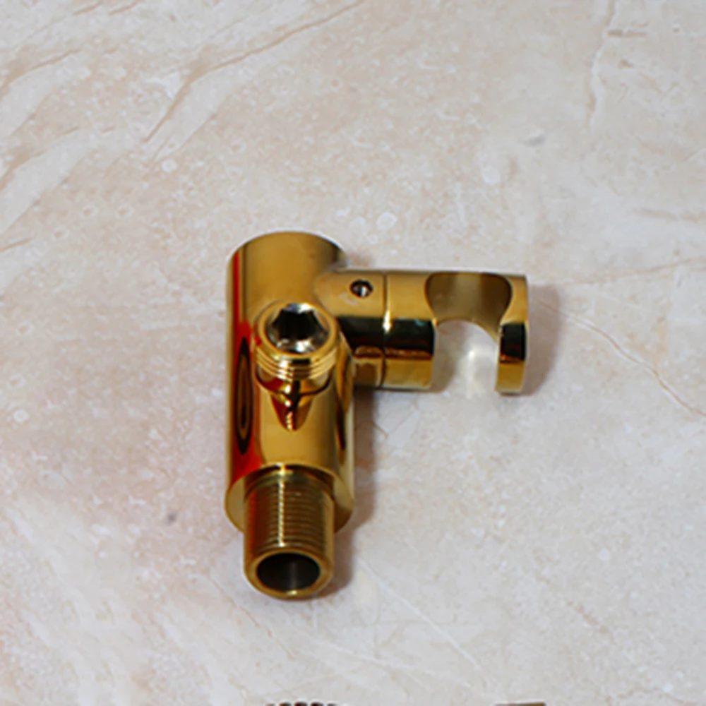 OUBONI Wall Mounted Shower Holder Black Chrome Golden Adjustable Shower Head Handset Rack Bracket Suction Cup Shower Holder