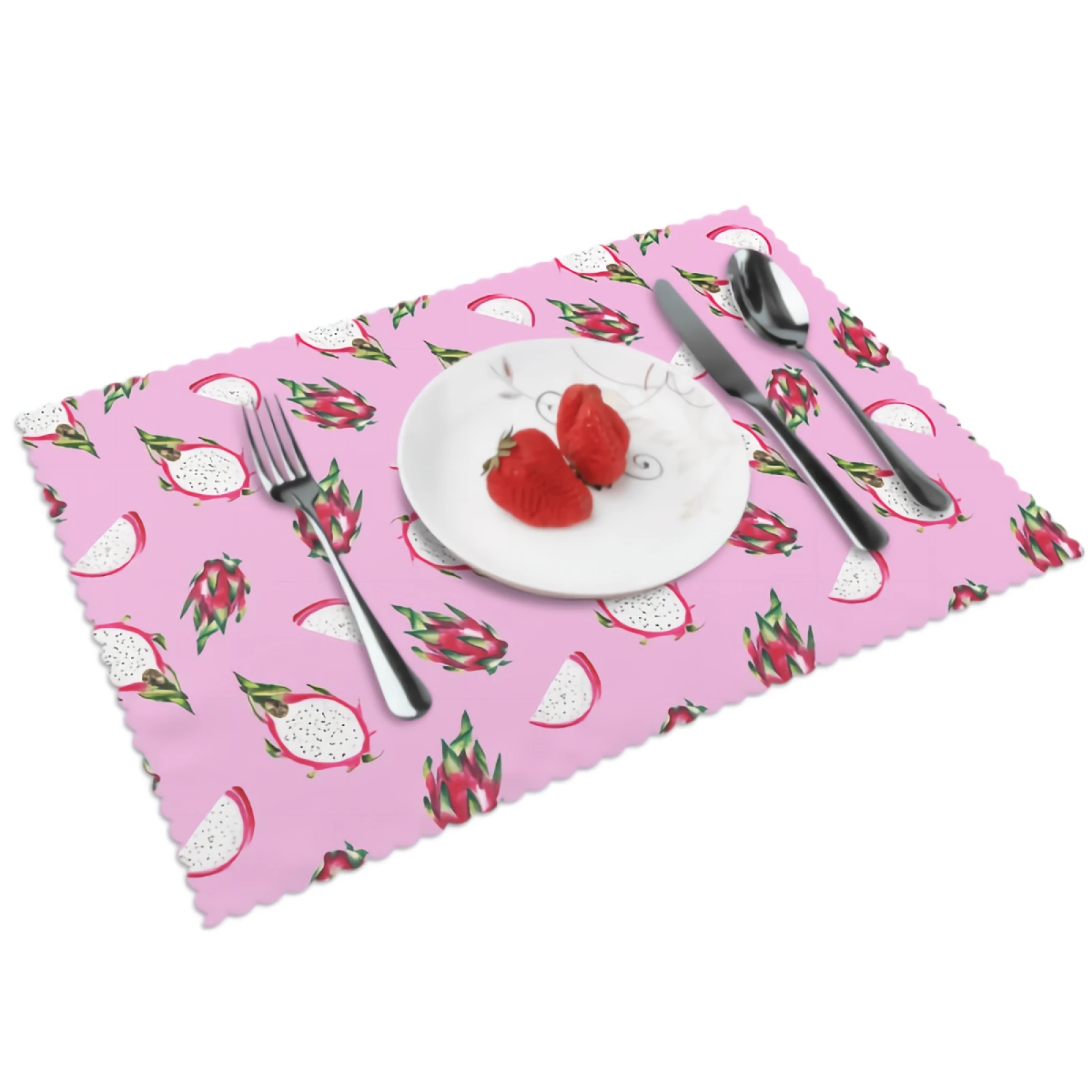 

Dragon Fruit Placemats for Dining Table 12 x 18 inches Heat Resistant Table Placemats Set of 4 for Kitchen Dining Table