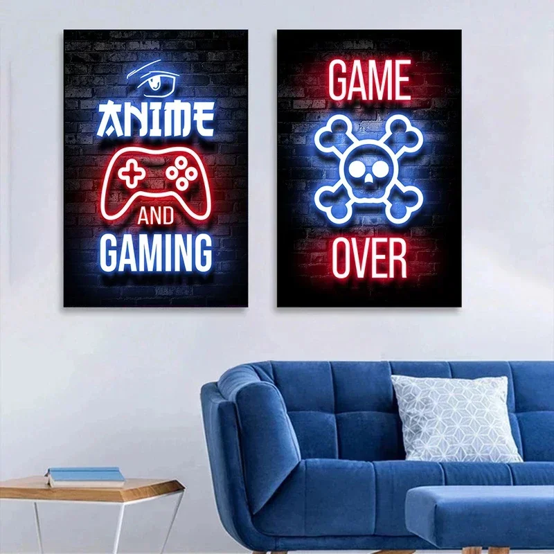 Неоновая Роспись С Изображением Кота Игровая Консоль Тема Настенное Искусство