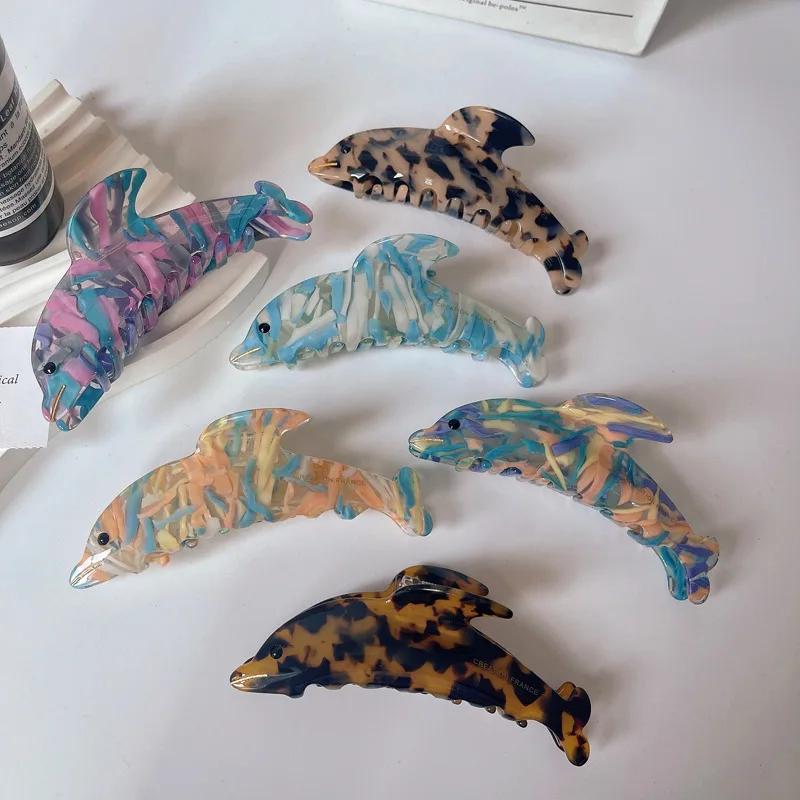 

Kawaii Dolphin Hair Claw Clips Cartoon Animal Hairpins Acetate Shark Jewelry Gifts Catches Hair Accessories For Women