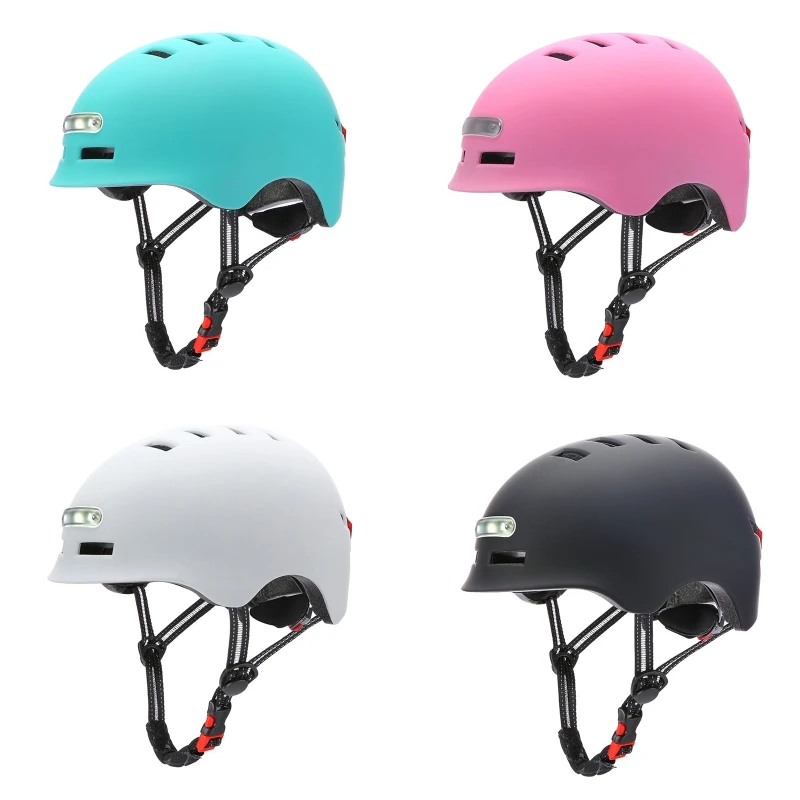 

Регулируемый велосипедный шлем для взрослых с USB перезаряжаемым фонариком и задним фонарем