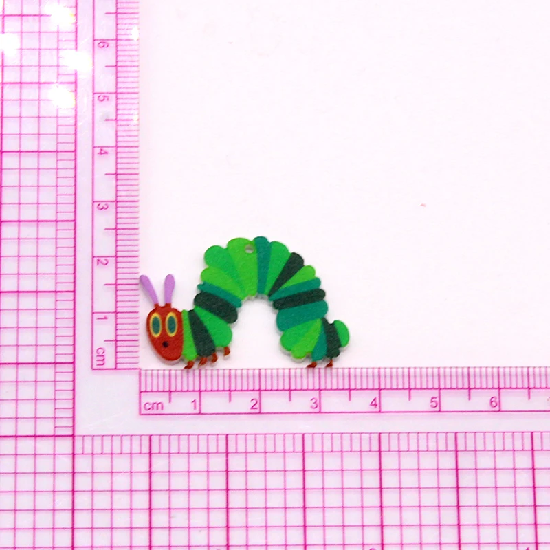 10pcs/pack Kawaii Caterpillar Acrylic Earring Charms Cute Small Animal Pendant For Eardrop Car Bag Keychain DIY Jewelry Make images - 6