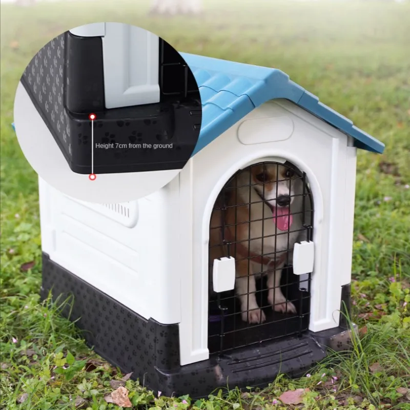Dog House Outdoor Folding Kennel Small Medium-sized Dog Pet Kennel Dog Cage Rainproof Plastic Outdoor Sturdy Pet Dog House
