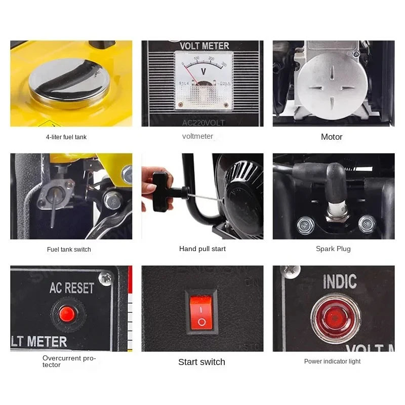 800 Вт малошумный бензиновый генератор портативный бытовой микро бесщеточный