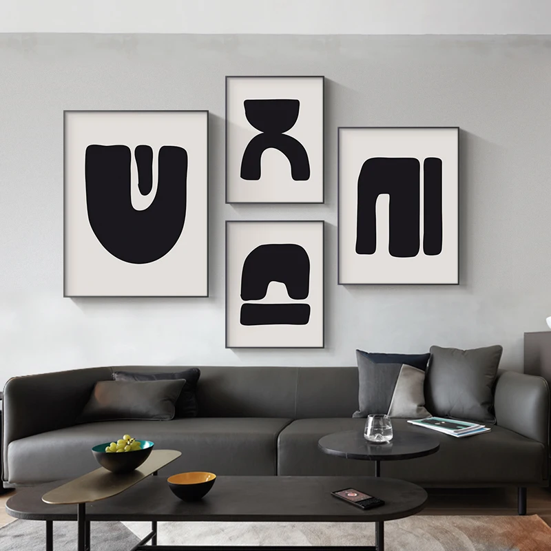 

Abstract Minimalist Painting Canvas Art Print Poster black pattern Picture Wall Home Decoration painting for living room bedroom