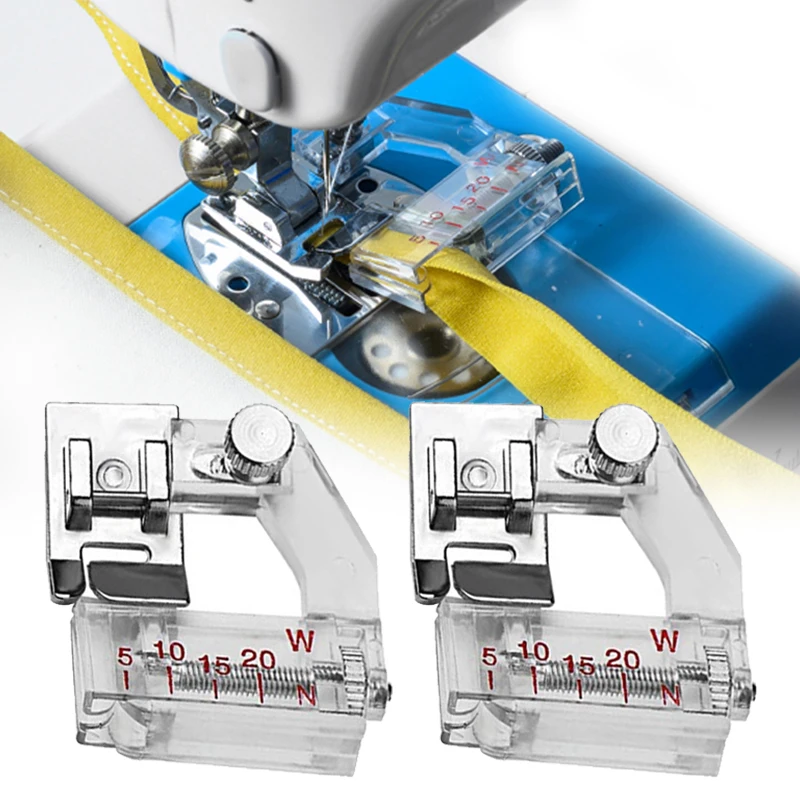 

Sewing Machine Hemming Presser Foot Multifunctional Piping Presser Rolled Hem Foot Adjustable Distance Sewing Tools Accessories