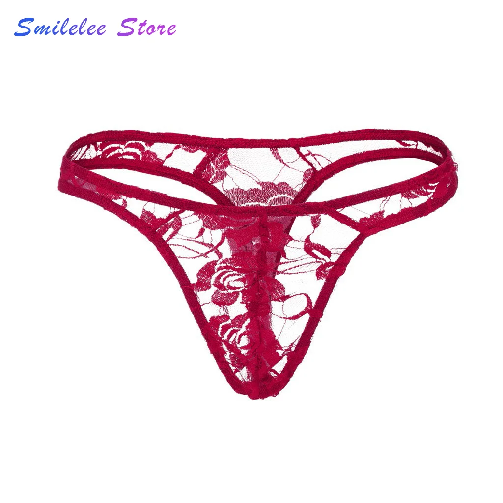 

Men's Panties Flower Lace Breathable Men G-string Panties Thong Sexy Lace Strap Underwear Men's Sexy Underwear Lingerie Briefs